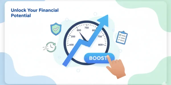 Visual guide showing 6 steps to improve your credit score quickly in 2026