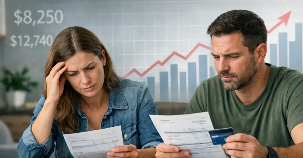 US credit card debt crisis 2025 showing rising balances and high interest rates